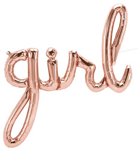'girl' Rose Gold Script Air-Fill