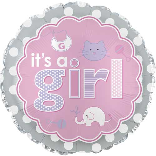 It's A Girl Baby Icons Foil Balloons