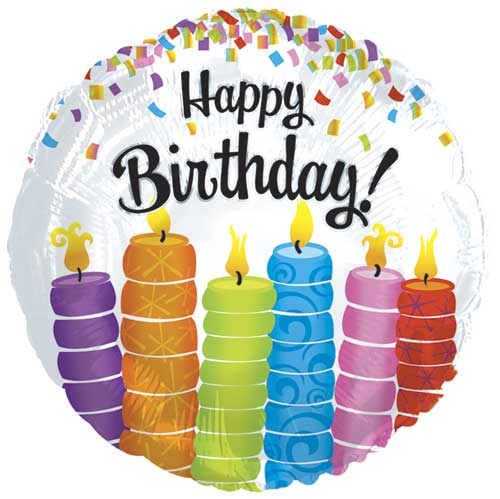 Birthday Colorful Candles Foil Balloons