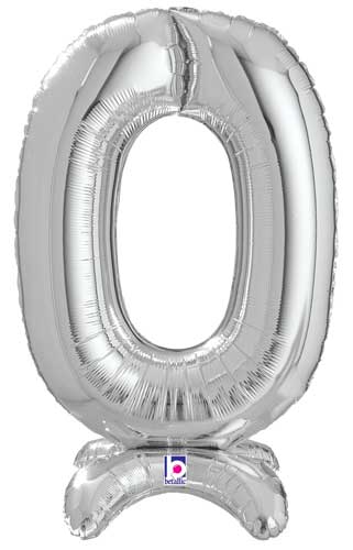 StandUp Silver Number 0 Megaloon Balloon