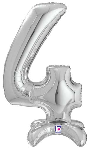 StandUp Silver Number 4 Megaloon Balloon