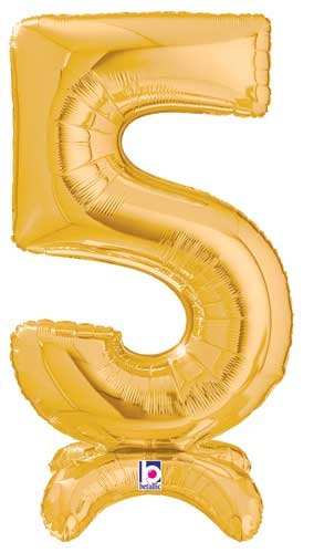StandUp Gold Number 5 Megaloon Balloon