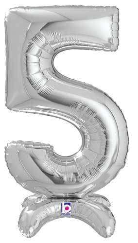 StandUp Silver Number 5 Megaloon Balloon