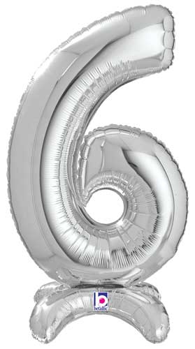 StandUp Silver Number 6 Megaloon Balloon