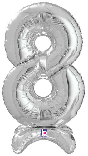 StandUp Silver Number 8 Megaloon Balloon