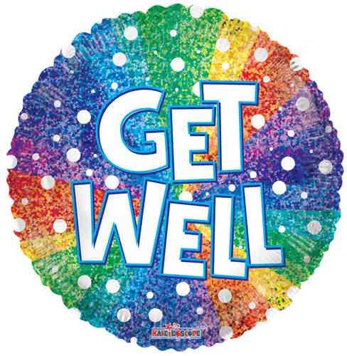 Get Well Rainbow Foil Balloons