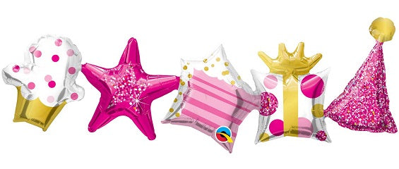 Pink Birthday Garland - 2 Pack