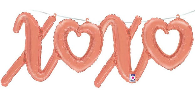 'xoxo' Rose Gold Script Balloon