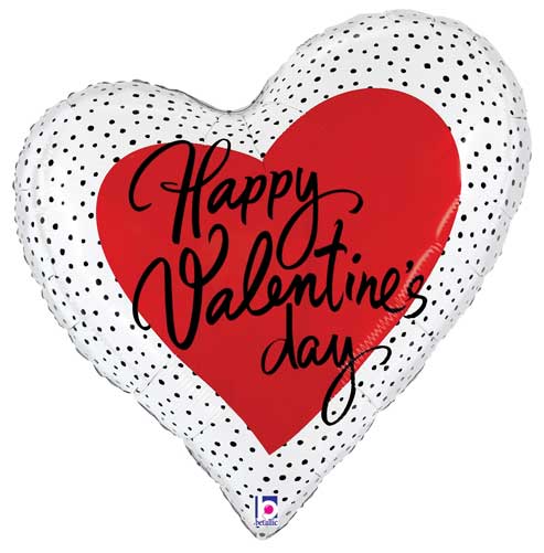 Valentine Dots Heart Jumbo Foil Balloon