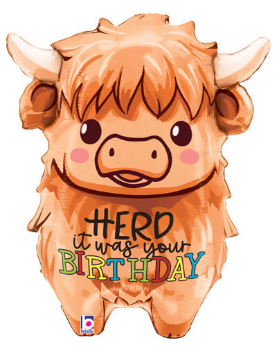 Highland Cow Birthday Shape