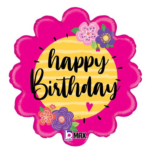 Birthday Flower Foil Balloons