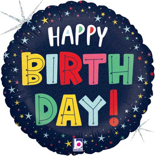 Birthday Colorful Stars Foil Balloons