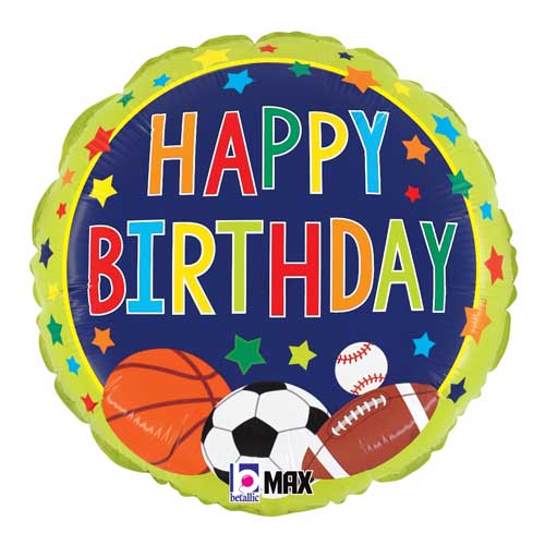 Multi Sports Birthday Foil Balloons