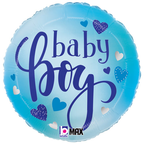 Baby Boy Blue Hearts Foil Balloons