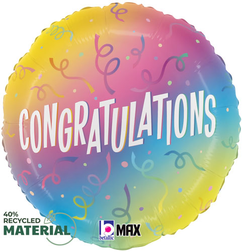 Congratulations Ombre Foil Balloons