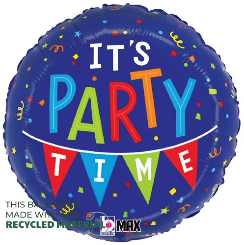 Party Time Confetti Banner Foil Balloons