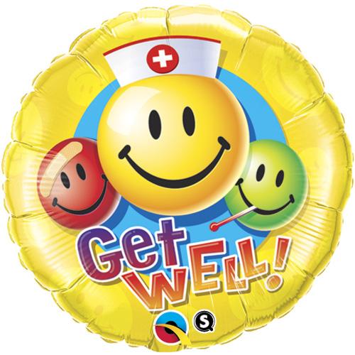 Get Well Smiley Faces Foil Balloon