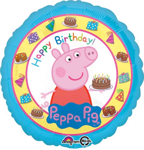 Peppa Pig Birthday Foil Balloons