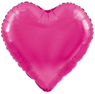 9 inch Hot Pink Deco Heart