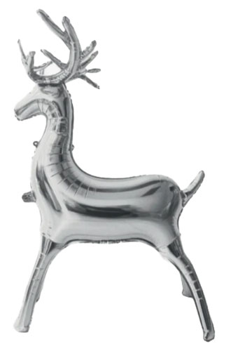 34" Silver Reindeer Shape