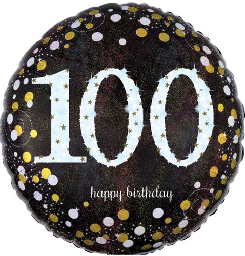 Sparkling 100th Birthday Foil Balloons