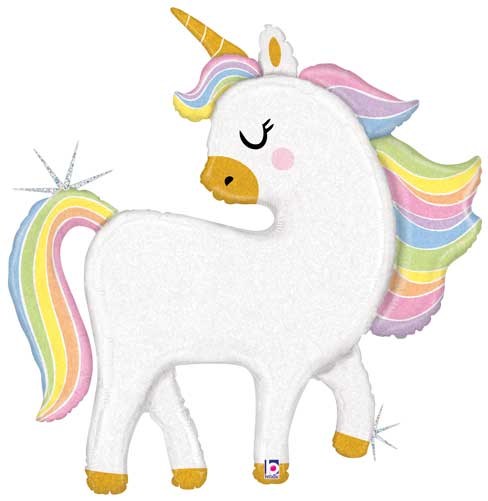 Glitter Pastel Unicorn Balloon Shape