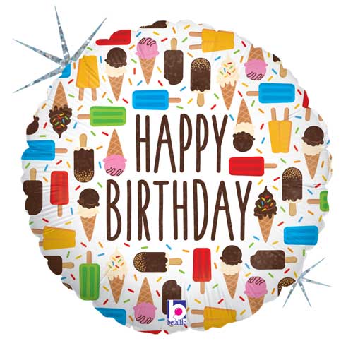 Birthday Ice Cream Foil Balloon