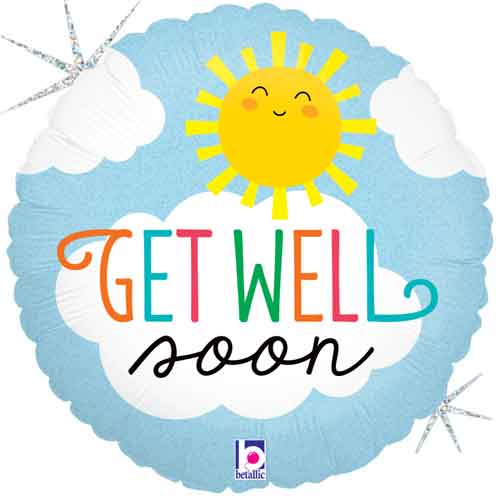 Get Well Soon Sun Foil Balloons