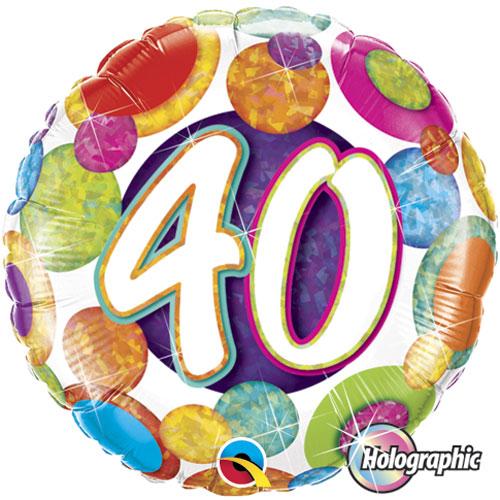 40th Birthday Big Dots Foil Balloons