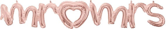 'Mr&Mrs' Rose Gold Script Balloon
