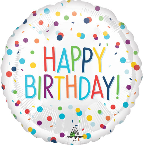Confetti Happy Birthday Foil Balloons