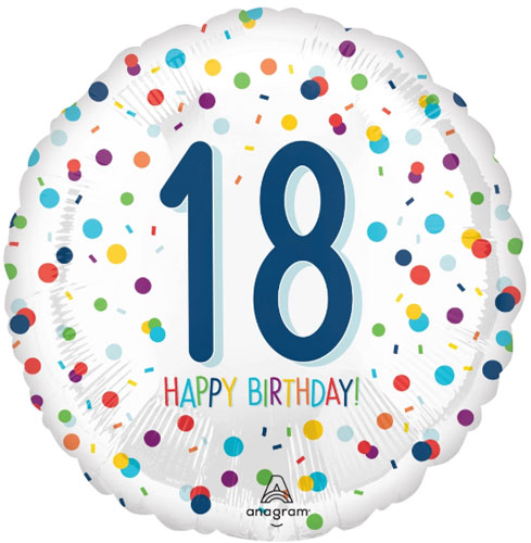 Confetti Happy 18th Birthday Foil Balloons