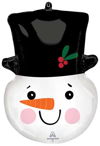Smiley Snowman Head Foil Shape