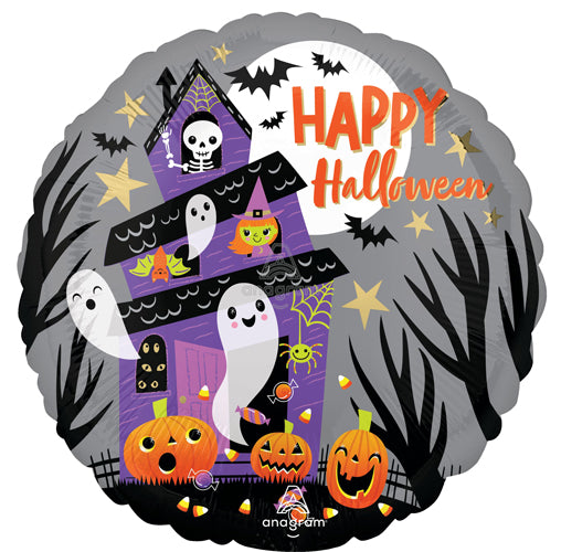 Happy Halloween Haunted House Foil Balloons