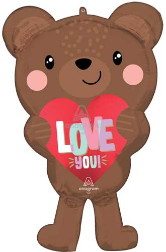 Satin Love Bear Balloon Shape