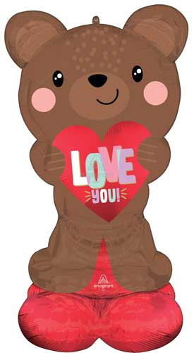 AirLoonz Satin Brown Love Bear Shape