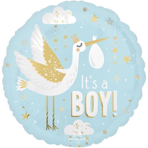 Satin Special Delivery Baby Boy Foil Balloons
