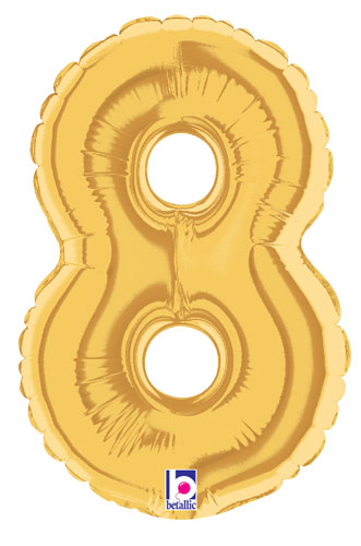 7 inch Gold Number 8 Megaloon Balloon