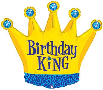 Birthday King Crown Shape Foil Balloons