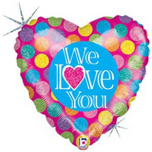 We Love You Polka Dots Foil Balloons