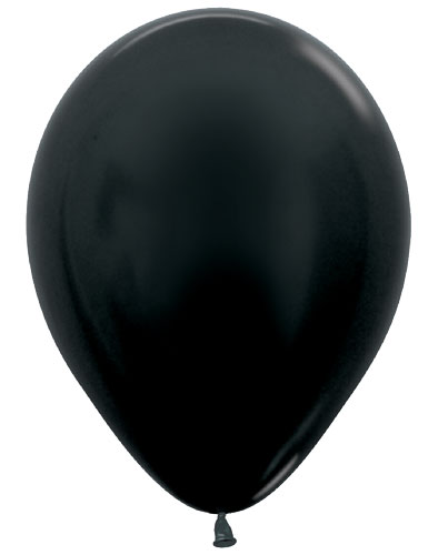 5 Metallic Black Sempertex Balloons