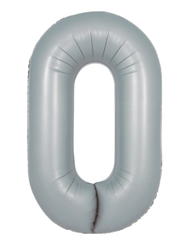 DecoNumber 0 Gray Balloon