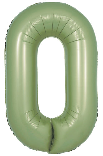 DecoNumber 0 Olive Balloon