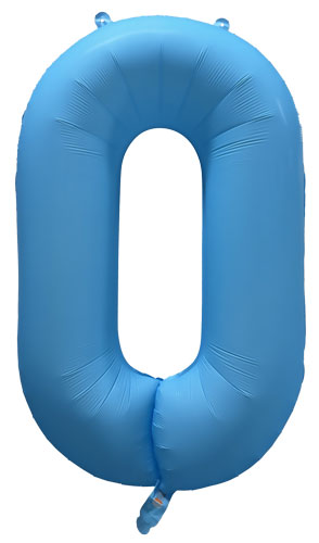 DecoNumber 0 Neon Blue Balloon