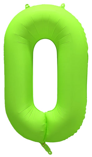 DecoNumber 0 Neon Green Balloon