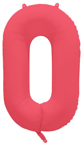DecoNumber 0 Neon Red Balloon