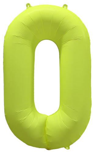 DecoNumber 0 Neon Yellow Balloon