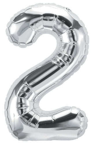 DecoNumber 2 Silver Balloon