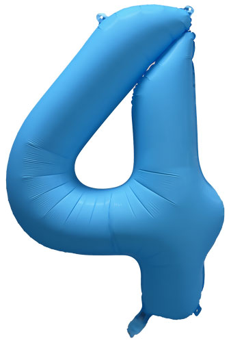 DecoNumber 4 Neon Blue Balloon