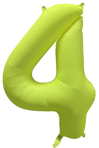 DecoNumber 4 Neon Yellow Balloon